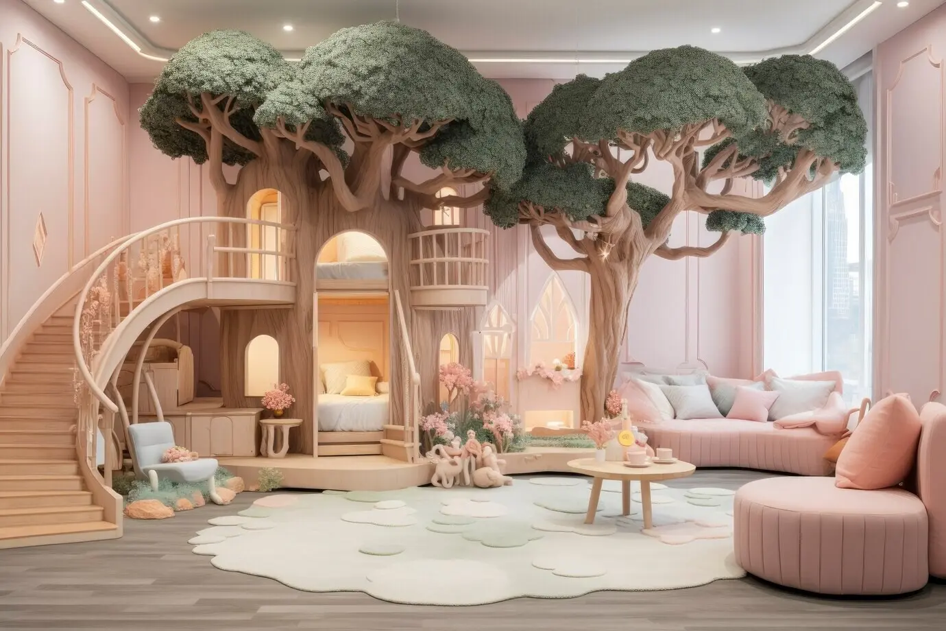Raum für Kinder in sanften Pastelltönen